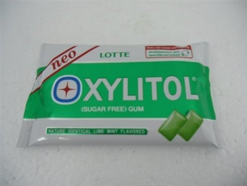 Neo Lotte Xylitol Chewing Gum Sugar Free Lime Mint Made In Thailand logo