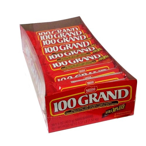 Nestle 100 Grand Chocolate Candy Bar, 1.5 ounce Bars (Pack of 36) Nestle 100 Gra logo