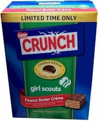 Nestle Crunch Girl Scouts Peanut Butter Creme Limited Edition Cookie Flavors Fun Size Bars (chocolate Covered Cookie Wafers and Peanut Butter Creme With Airy Crispies) logo