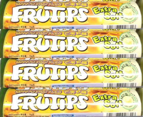 Nestle Frutips Mango Gummy Candy Fruitips Gummi Pastilles 70g 4 Pcs logo