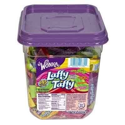 Nestle Wonka Assorted Flavor Laffy Taffy, 40oz, 165 Wrapped Pieces Per Tub logo