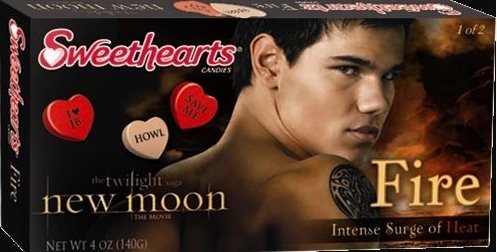 New Moon Sweethearts Candies 1 Of 2 Fire Jacob Black Necco Twilight Saga logo