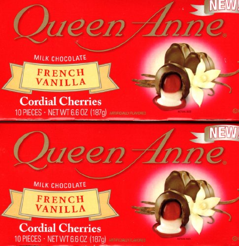 New Queen Anne Milk Chocolate French Vanilla Cordial Cherries (2 Pack of 10) 20 Piece Total logo