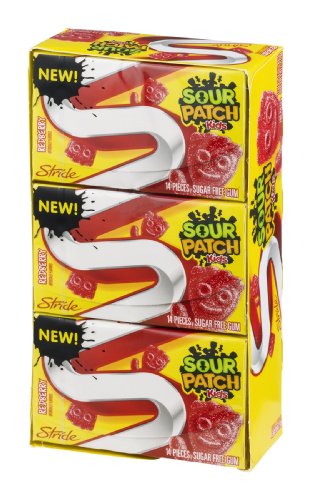 New Stride Sour Patch Sugar Free Gum – Redberry,12 Packs logo