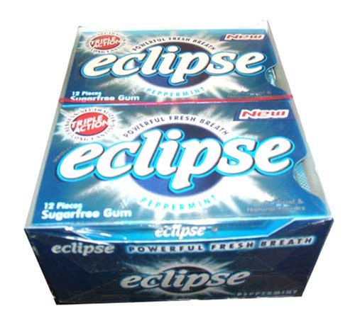 New Triple Action Eclipse Peppermint, 12-12 Piece Packs -(144 Pieces Per Box!) logo