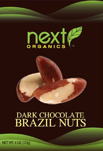 Next Organic Brazil Nuts Dark Chocolate Covered, 4 ounce (Pack of 3) logo