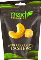 Next Organics Dark Chocolate Cashews — 4 Oz logo