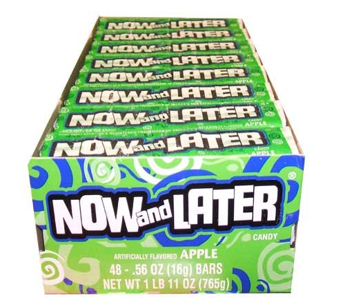 Now and Later Apple Flavored Candy Forty-eight 4-piece Bars logo