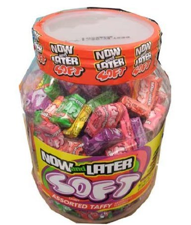 Now and Later Giant Soft Chewy Taffy Candy Assortment Tub (Pack of 120) logo