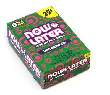 Now and Later Watermelon Flavored Candy Twenty-four 6-piece Bars logo