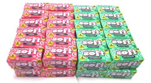 Now & Later Soft Watermelon/cherry Long Lasting Taffy Chews – 48 Packs Of 6 Pieces Packages (144 Sticks Total) Tj6 logo