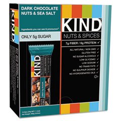 Nuts and Spices Bar, Dark Chocolate/nuts/sea Salt, 1.4 Oz, 12/box logo