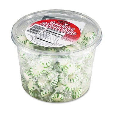 Office Snax 70005 Starlight Mints, Spearmint Hard Candy, Individually Wrapped, 2lb Tub logo