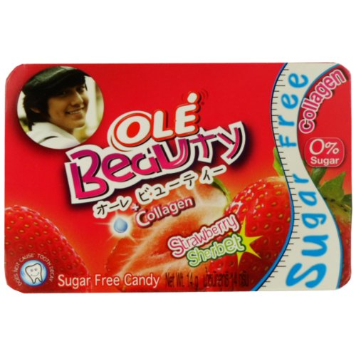 Ole’ Beauty Candy Strawberry Sherbet Flavoured With Collagen Sugar Free Net Wt 14 G (7 Pieces) X 3 Boxes logo