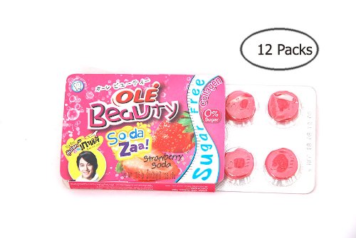 Ole Beauty Strawberry Soda Flavoured, Sugar Free Candy X 12 Packs logo