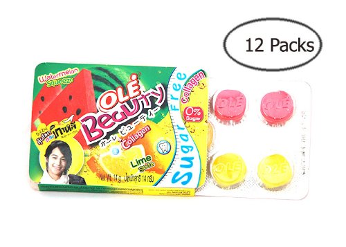 Ole Beauty Watermelon Squeeze & Lime Soda Flavoured, Sugar Free Candy X 12 Packs logo