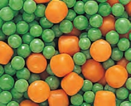 Orange and Green Peas and Carrots Candy 1lb Bag logo