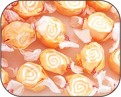 Orange Creme Gourmet Salt Water Taffy 1 Pound Bag logo