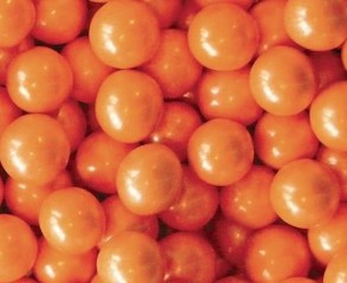 Orange Shimmer Sixlets Candy 1lb Bag logo