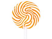 Orange Squiggly Pops Petite Orange & White Swirled Lollipops 48 Piece Box logo