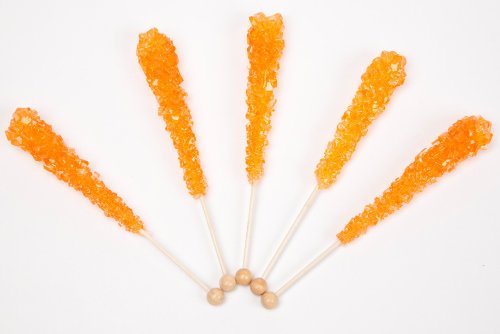 Orange Wrapped Rock Candy Sticks (10 Pieces) logo