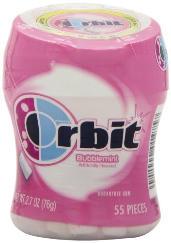 Orbit Bubble Gum Cups, Bubble Mint, 55 Pieces Bottle, 4-count logo