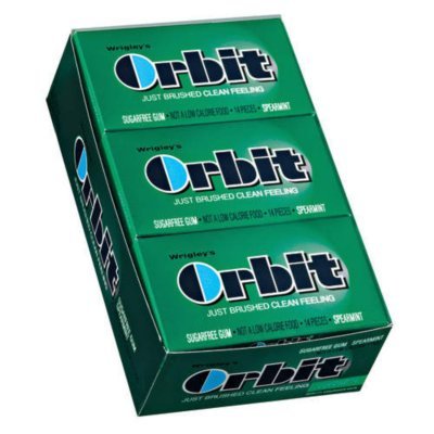 Orbit Gum, Individually Wrapped, 12/bx, Spearmint logo