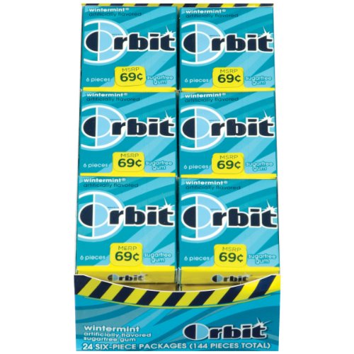 Orbit Mini Micro Pack Gum, Wintermint, 6 Piece Packages (Pack of 24) logo