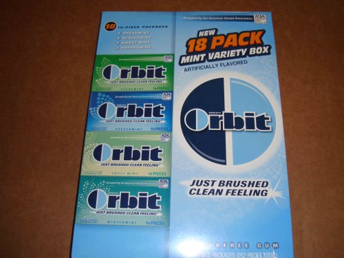 Orbit, Mint Variety Pack, Spearmint / Wintermint / Sweet Mint / Peppermint, 14 / 18 Pack logo