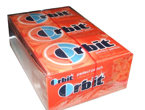 Orbit Perfect Peach Sugarless Chewing Gum Fourteen Piece Packs (Pack of 12) logo