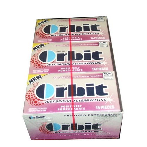 Orbit Positively Pomegranate Sugarfree Gum 14 Piece Packs (Pack of 24) logo