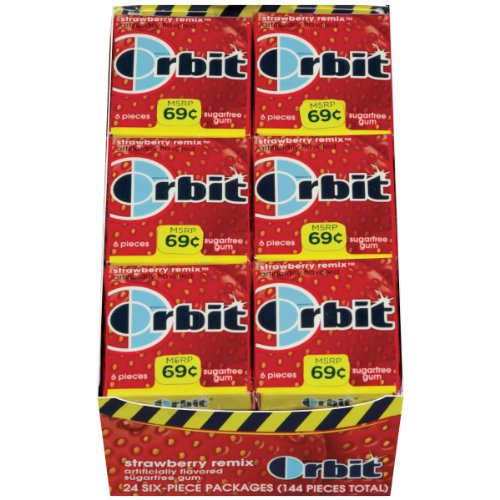 Orbit Remix Mini Micropack Gum, Strawberry, 0.025-pound (Pack of 24) logo