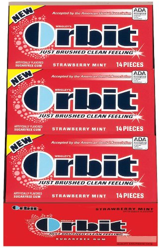 Orbit Strawberry Mint Sugarfree Gum, 14-piece Packs (Pack of 12) logo