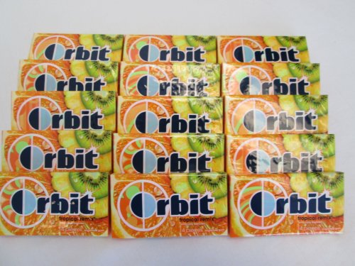 Orbit Tropical Remix Naturally & Artificially Flavored Long Lasting Sugarfree Chewing Gum – 15 Packs Of 14 Pieces Sugar Free Gum (210 Pieces Total) – Tj12 logo