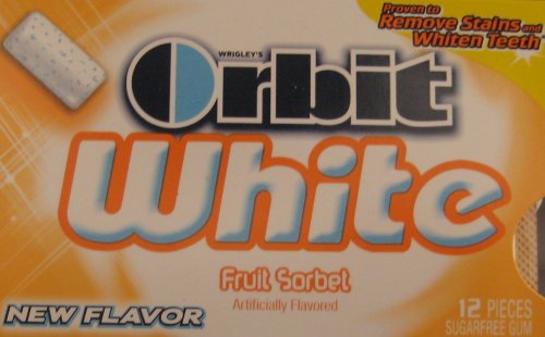Orbit White Fruit Sorbet Sugar Free Gum 12 Packs Containing 12 Pieces Per Pack logo