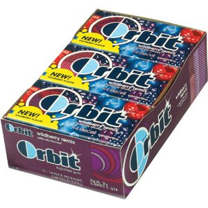 Orbit Wild Berry Remix Artificial Flavored Sugarfree Gum 12-14 Piece Packages (168 Pieces Total)a110 logo