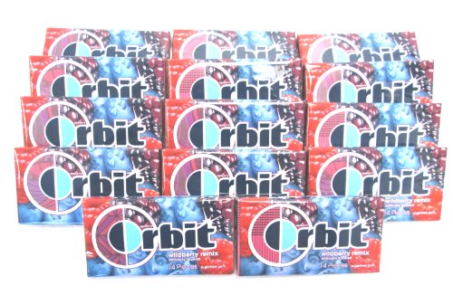 Orbit Wild Berry Remix Artificial Flavored Sugarfree Gum 15-14 Piece Packages (168 Pieces Total)a1 logo