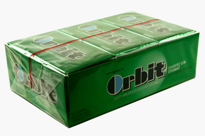 Orbit-wrigley’s Sugarfree Gum, 12/14ct Packs, Spearmint logo