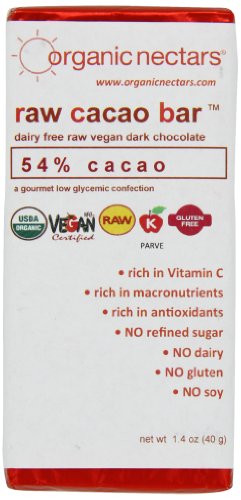 Organic Nectars 54% Raw Cacao Chocolate Bar, 1.4 ounce Bar (Pack of 6) logo