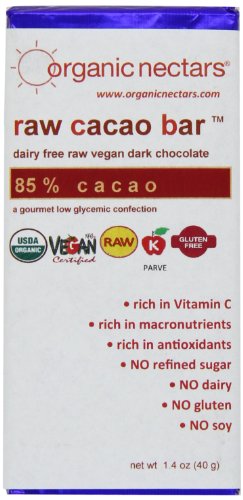 Organic Nectars Raw Cacao Chocolate Bar, 85% Cacao, 1.4 ounce Bar (Pack of 3) logo