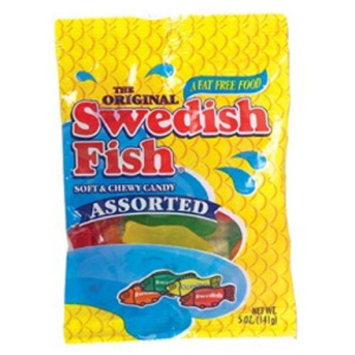 Original Swedish Fish Assorted 5 Ounce Theater Size Pack 12 Pouches logo