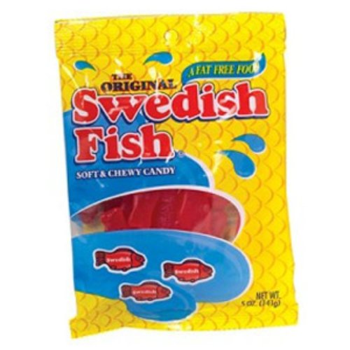 Original Swedish Fish Red 5 Ounce Theater Size Pack 12 Pouches logo