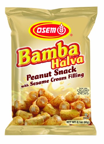 Osem Bamba Halvah Peanut Snack With Sesame Cream Filling, 2.1 ounce (Pack of 18) logo