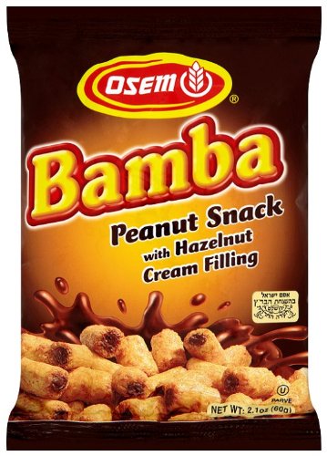 Osem Bamba Peanut Snack With Hazelnut Cream Filling, 2.1 ounce Packages (Pack of 18) logo