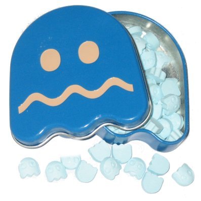 Pac-man Blue Ghost Sour Candy Tin logo