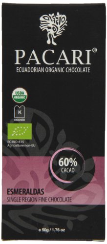 Pacari Ecuadorian Organic Chocolate Esmeraldas 60% Cacao, 1.76 ounce (Pack of 5) logo