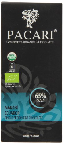 Pacari Ecuadorian Organic Chocolate Manabi 65%, 1.76 ounce (Pack of 5) logo