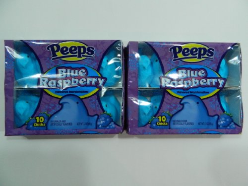 pack of 2 Peeps Blue Raspberry Flavored Marshmallows 10 Chicks Per Pack logo