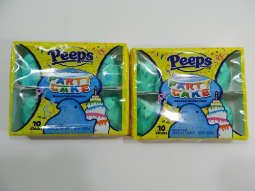 pack of 2 Peeps Party Cake Flavored Marshmallows 10 Chicks Per Pack logo