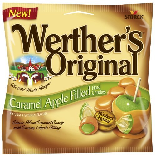 pack of 6 (six) Apple Werthers Original Caramel Apple Filled Hard Candies By Storck, Made In Germany You Will Receive 6 Bags Of 2.65 Oz. (75g) logo